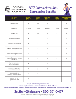 Patron of the Arts - Southern Shakespeare Festival