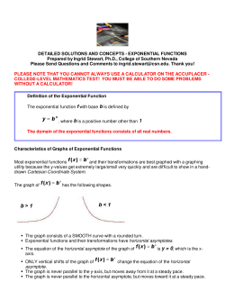 Detailed Solutions and Concepts - Exponential Function