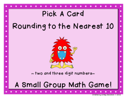 Rounding to the Nearest Ten digit numbers Pick a