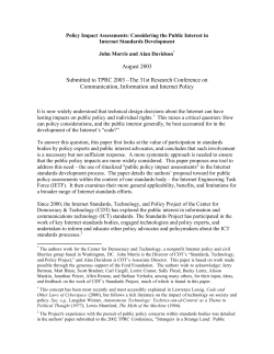 Policy Impact Assessments: Considering the Public