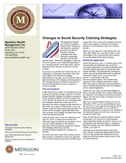 Changes to Social Security Claiming Strategies