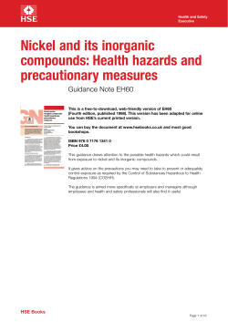 Nickel and its inorganic compounds: Health hazards and