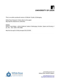 Editorial: Scales of belonging