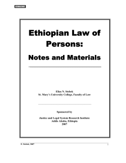 Ethiopian Law of Persons