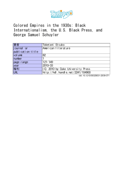 Colored Empires in the 1930s: Black Internationalism, the U.S. Black