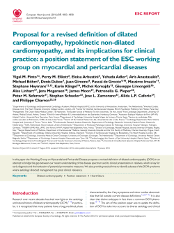 Proposal for a revised definition of dilated cardiomyopathy