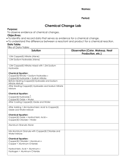 Chemical Change Lab