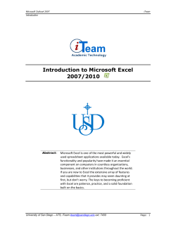 Introduction to Microsoft Excel 2007/2010 - title