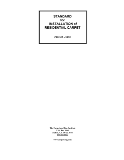 Standard for Installation of Residential Carpet - CRI 105 - Eco