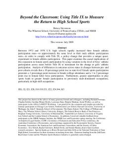 Beyond the Classroom: Using Title IX to Measure the Return