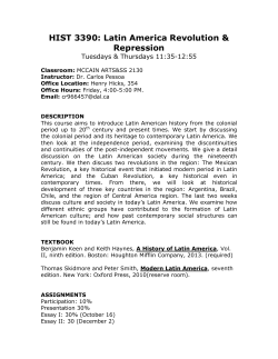HIST 3390: Latin America Revolution