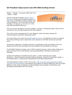 GA President helps launch new DPI/NGO briefing