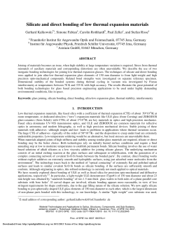 Silicate and direct bonding of low thermal
