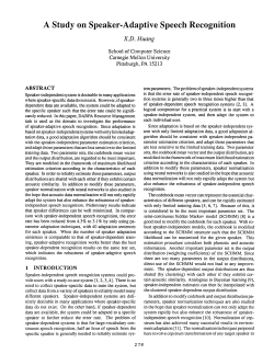 A Study on Speaker-Adaptive Speech Recognition