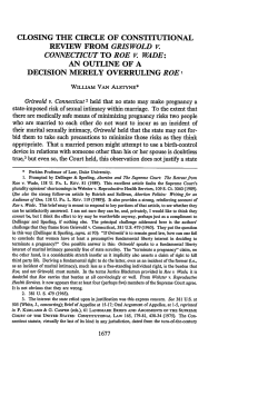 Closing the Circle of Constitutional Review from Griswold v