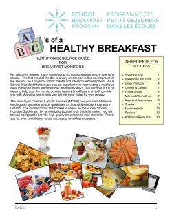 S Of A HEALTHY BREAKFAST