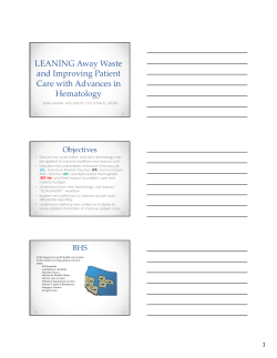 Leaning Away Waste in Hematology