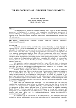 THE ROLE OF RESONANT LEADERSHIP IN ORGANIZATIONS