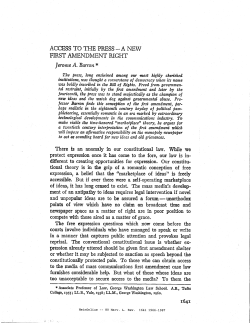 access to the press -a new first amendment right