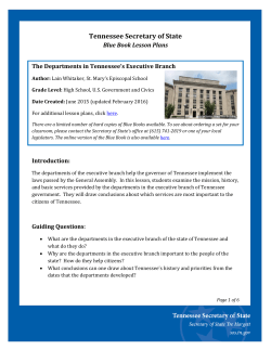 The Departments in Tennessee`s Executive Branch