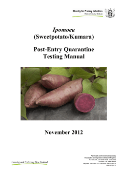 Ipomoea (sweet potato/kumara) testing manual