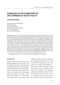 problems in the formation of the common eu social policy