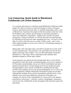 Quick Guide to Blackboard Collaborate Live Online Sessions