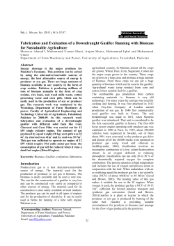 Fabrication and Evaluation of a Downdraught Gasifier Running with