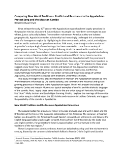 Comparing New World Traditions: Conflict and Resistance in the