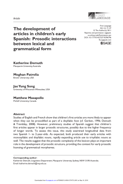 The development of articles in children`s early Spanish