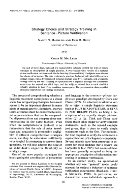 Strategy Choice and Strategy Training in Sentence