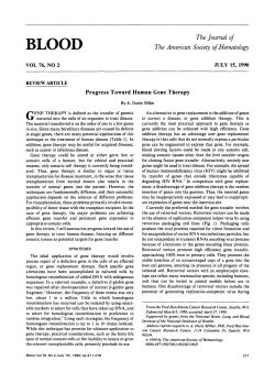 Progress toward human gene therapy
