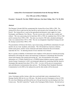Animas River Environmental Contamination from the Durango Mill Site