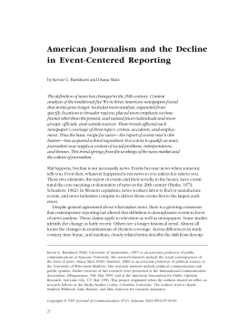 American journalism and the decline in event