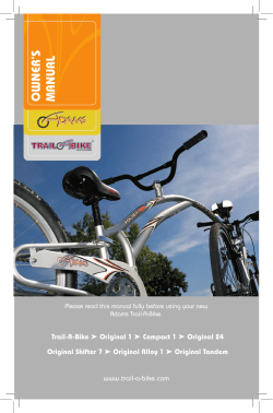 owner`s manual - Trail-a-Bike