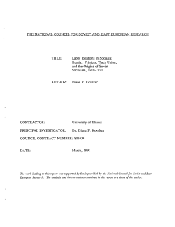 Labor Relations in Socialist Russia Printers Their Union and the