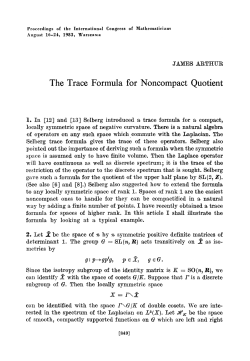 The Trace Formula for Noncompact Quotient