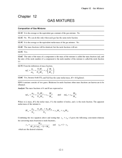 Chapter 12 GAS MIXTURES
