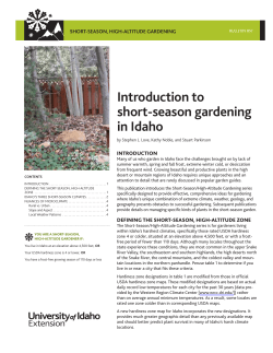 Introduction to short-season gardening in Idaho