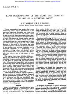 rapid determination of the sickle cell trait by the use of a reducing