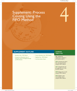 Supplement: Process Costing Using the FIFO Method