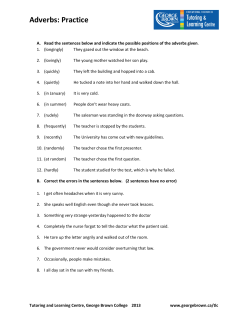 Adverbs: Practice - George Brown College