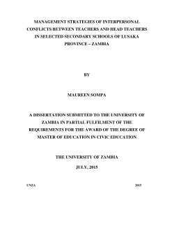 MANAGEMENT STRATEGIES OF INTERPERSONAL CONFLICTS