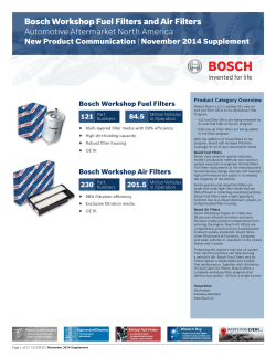 Bosch Workshop Fuel Filters and Air Filters Automotive Aftermarket