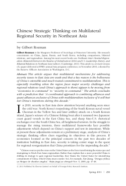 Chinese Strategic Thinking on Multilateral Regional Security in