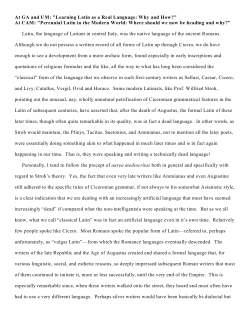 Latin as a Real Language - Gustavus Adolphus College