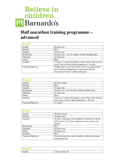 Half marathon - advanced programme