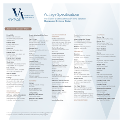 Vantage Specifications - Vantage Riversedge Apartments