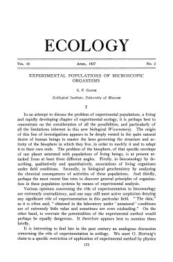 Experimental Populations of Microscopic Organisms