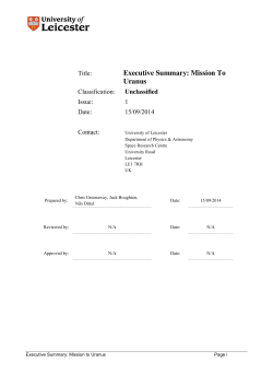 Executive Summary: Mission To Uranus
